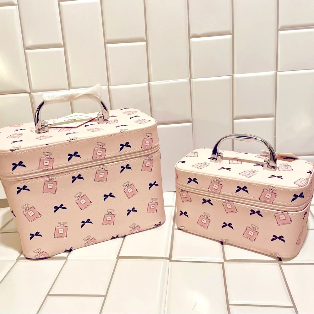 Imoshion Pretty in Pink 2 piece Train Case Make up Organizer Set